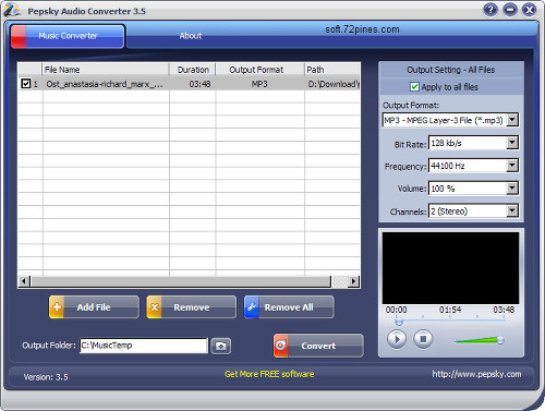免费音频格式转换专家下载 Pepsky Free Audio Converter 官方简体中文版