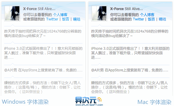 Safari 4 中文正式版字体渲染