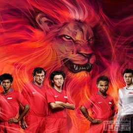 图片是耐克新加坡为推广新加坡足球队而制作的广告(Unlease the lion)