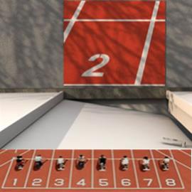来自设计师Kent Li的iOLYMPIC系列之起泡线门毯（Starting Line Doormat）