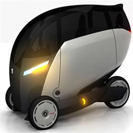 标致的Peugeot +混合动力环保三轮汽车