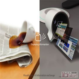 图片是设计师Hyuh-Jin Lee和Hyeroung Choen构想的“全息杯”(The Cup)