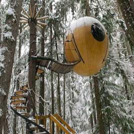 英国Our Planet Retreats公司的环保树房（Eco-sphere hanging treehouse）