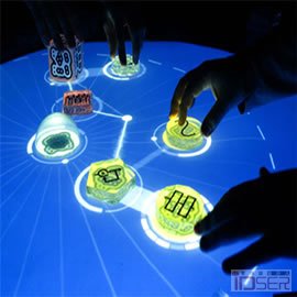 图片是Reactable,一个可以进行交互式触摸演奏的电子乐器