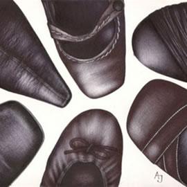 Andrea Joseph的素描作品――她的黑色的鞋