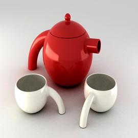 设计师Daniel Marcelo Salvatore设计的鸵鸟茶具（ostrich teaport）