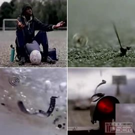 图片是Vodaphone一段欢快的移动互联网广告：时间雨(Time Rain)
