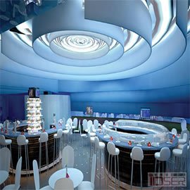 图片是一家深海蓝风格的餐馆