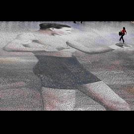 英国伯明翰街上的头像镶嵌画