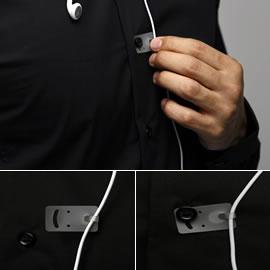 固定耳机连接线的Wire button