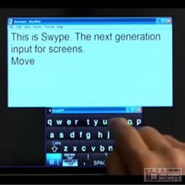 图片是Cliff Kushler发明的新一代触摸屏输入技术Swype