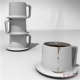 图片是连体咖啡杯