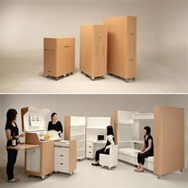 日本Atelier OPA设计的一套移动家具The Kenchikukagu