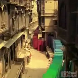 图片是Sony Bravia的广告：城市多米诺（Domino City）