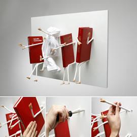 韩国设计师Samulnoli带来的抱抱书架(Movement Bookcase)