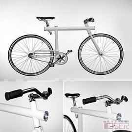 图片是来自设计师Fabio Bortolani和Ermanno Righi的一辆不太一样的自行车(Plus bike)