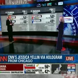 图片是CNN的全息通讯技术（hologram）转播