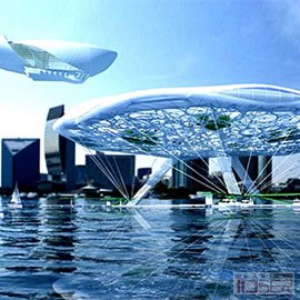 图片是建筑师 Alexander Asadov 设计的未来概念空中旅馆 Aerohotel