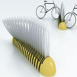 意大利设计师 Yoann Henry Yvon Lopez 设计的雏菊花瓣自行车停靠架（ MARGUERITE bike rack ）