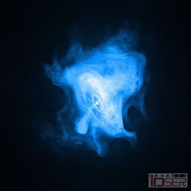 图片是蟹状星云超新星爆发后的残骸中子星