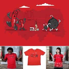 图片是设计师 Rodrigo Leonardo Batista Ferreira 带来的一件很有意思的t-shirts:I Told You Not To Play With Matches!