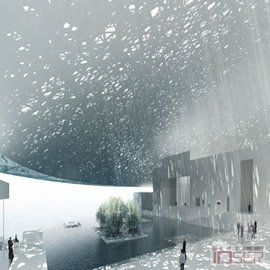 图片是阿布扎比卢浮宫博物馆 （Louvre Abu Dhabi）