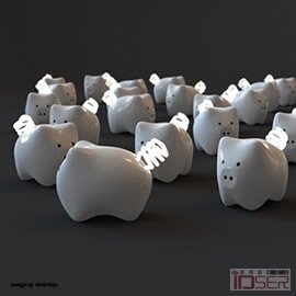 图片是设计师 Ariel Rojo 设计的 Cerdo Ahorrador  (piggy bank)