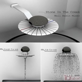 图片是设计师 Ngo-Bun Wong 带来一件石泉水龙头(Stone in the Creek wall basin fixture )