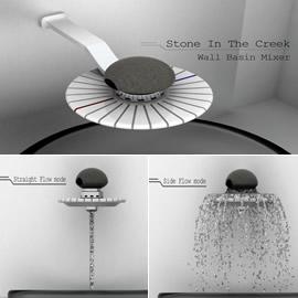 设计师 Ngo-Bun Wong 带来一件石泉水龙头（Stone in the Creek wall basin fixture ）