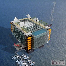 图片是Morris Architects 建筑设计室的 Reclaiming Oil Rigs as Oceanic Eco-Resorts