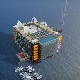 Morris Architects 建筑设计室的 Reclaiming Oil Rigs as Oceanic Eco-Resorts