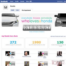 Honda的Facebook，广告
