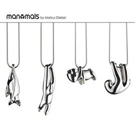 设计师 Markus Diebel ，哺乳动物银项链，创意饰品设计，Manymal Silver Necklaces