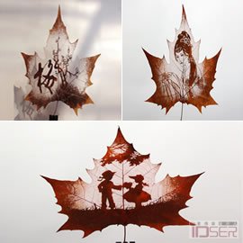 精美的叶雕作品