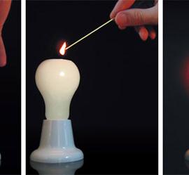 灯泡的外表，蜡烛的灯芯