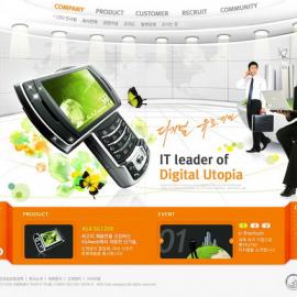 网页设计大师韩国网页设计模板-橙色-OR-016