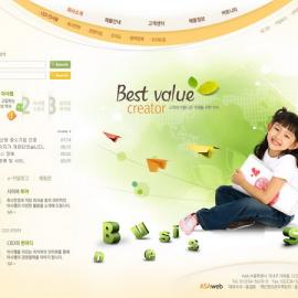 网页设计大师韩国网页设计模板-橙色-OR-019