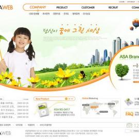 网页设计大师韩国网页设计模板-橙色-OR-020