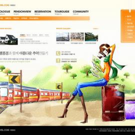 网页设计大师韩国网页设计模板-橙色-OR-028