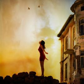 充满忧郁的脸庞