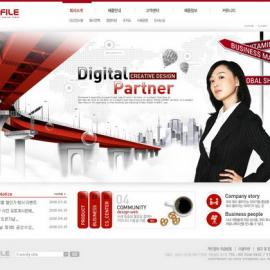 网页设计大师 韩国网页设计模板 红色系 - RED-048
