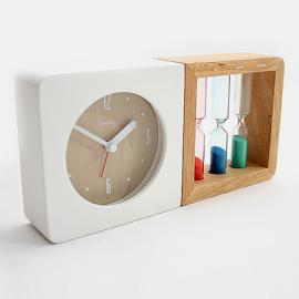 【GEEKCOOK】创意原木座钟 三色沙漏闹钟