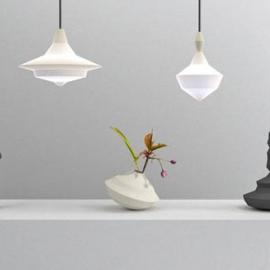 通过声波设计的灯罩，烛台和花盆