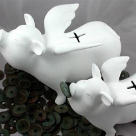 带翅膀的小猪存钱罐