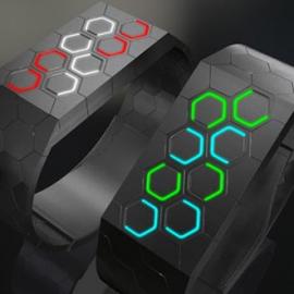 六边形LED手表