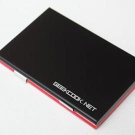 红与黑全铝双面双层名片盒