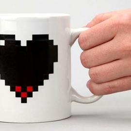 像素爱心马克杯
