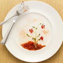 餐盘上的食物景观