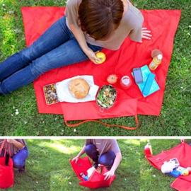 能变成餐垫的野餐袋
