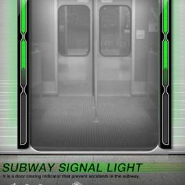地铁门上的红绿灯